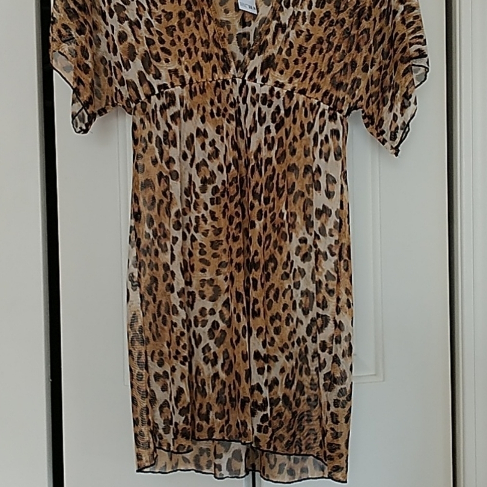 Jordan Taylor Leopard Print Empire Waist Coverup S - Picture 3 of 12